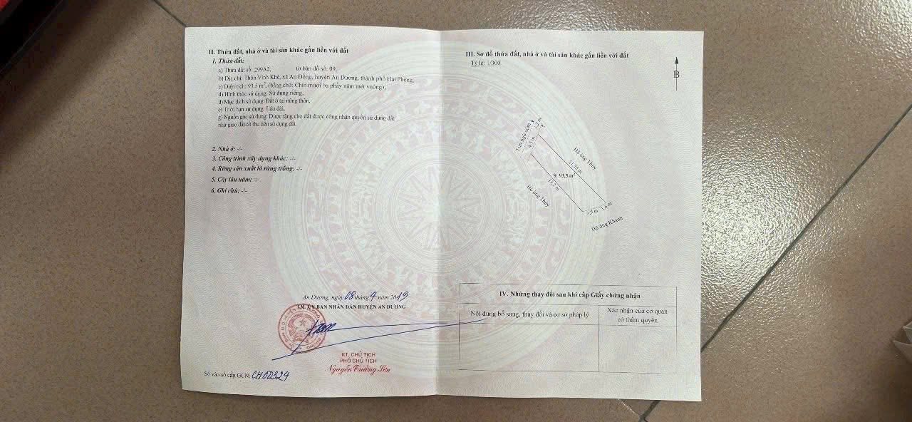 Đất nền An Dương 93m² giá 2,x tỷ - Pháp lý rõ ràng, vị trí đắc địa!