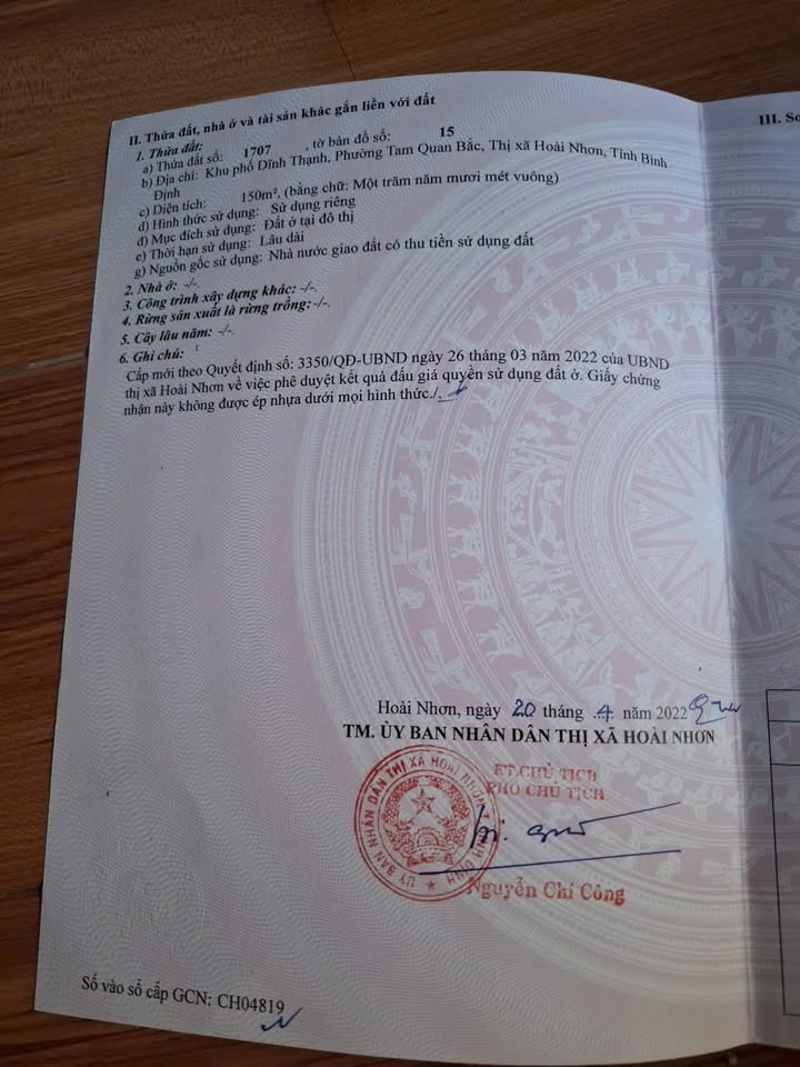 Đất nền chính chủ tại Tam Quan Bắc, Hoài Nhơn - 150m² giá chỉ 2 tỷ, có thu nhập từ cho thuê!