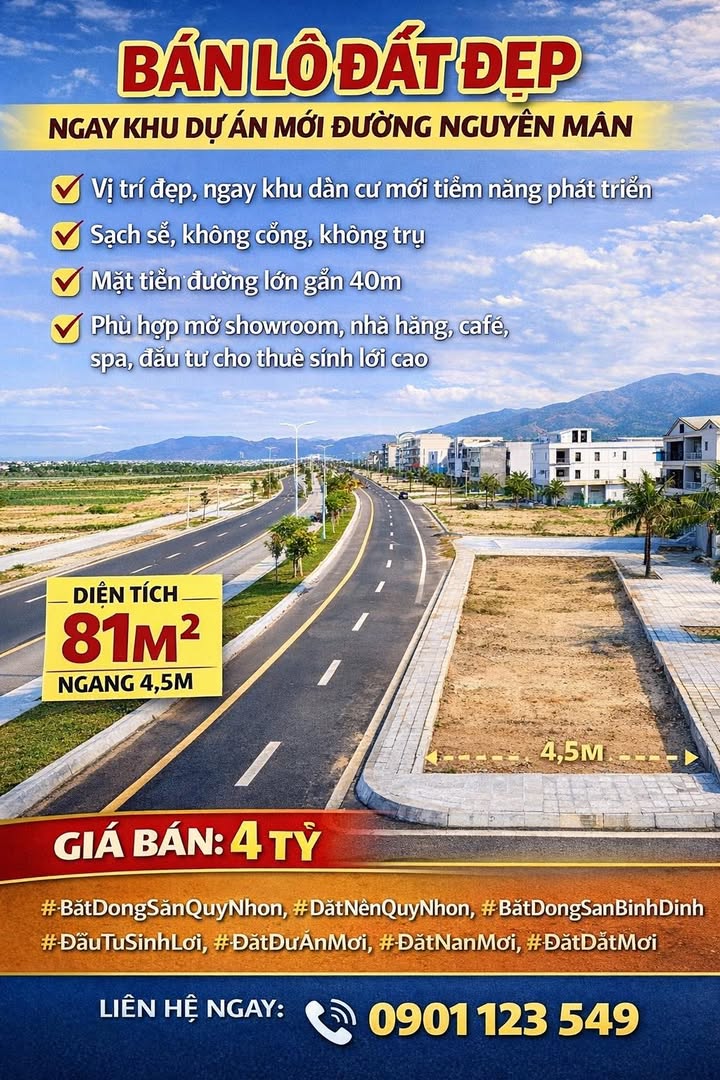 Lô đất dự án mới trục đường Nguyễn Mân, 81m² giá 4 tỷ - Cơ hội đầu tư sinh lời!