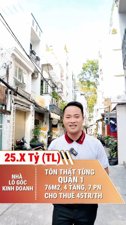 Nhà phố Tôn Thất Tùng Quận 1 76m² giá 24.6 tỷ - Lô góc 2 mặt hẻm kinh doanh!