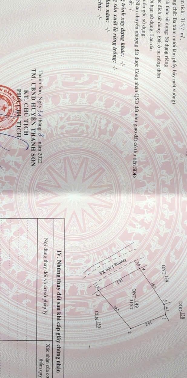 Đất thổ cư 315m² tại Văn Miếu, Phú Thọ chỉ 600 triệu - Cơ hội đầu tư hấp dẫn!