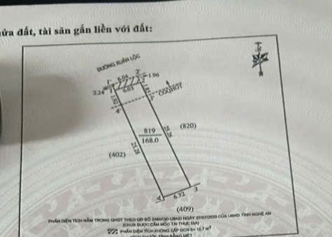 Đất kinh doanh mặt đường Xuân Lộc, Nghi Kim 168m² giá 4.8 tỷ - Cơ hội đầu tư hấp dẫn!