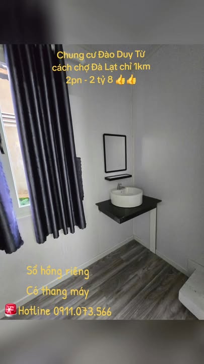 Chung cư Đào Duy Từ Đà Lạt 55m² giá 2.8 tỷ - Sổ đỏ chính chủ, gần chợ