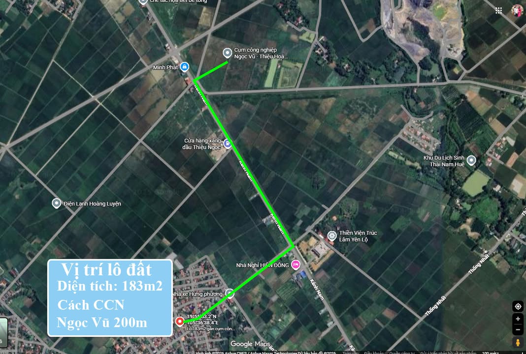 Đất nền Thiệu Vũ, Thiệu Hóa 183m² giá 700 triệu - Sổ hồng chính chủ giao ngay!