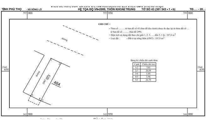 Đất thổ cư Sông Lô 188m² giá 2.5 tỷ - Cơ hội đầu tư hấp dẫn!
