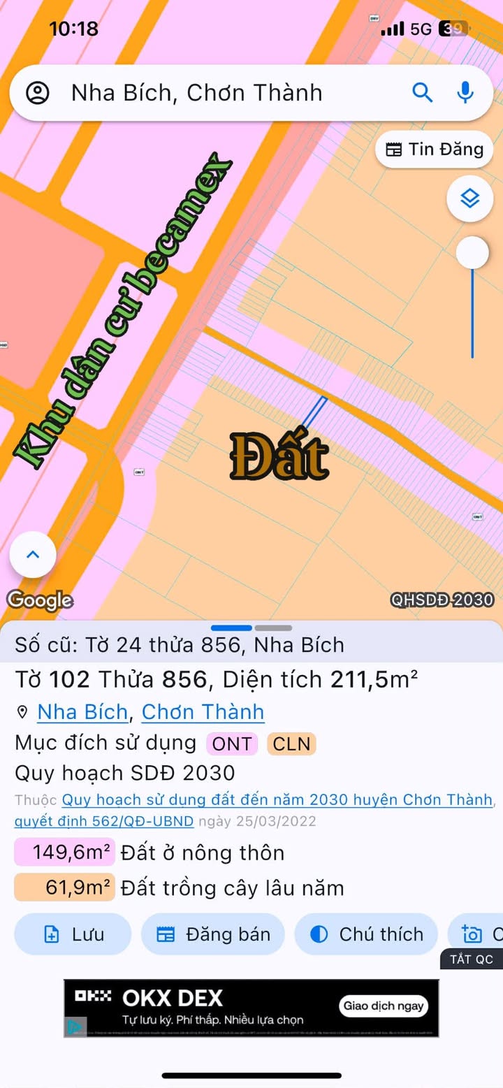 Đất nền Nha Bích, Chơn Thành 211m² giá chỉ 4x triệu - Cắt lỗ 50%