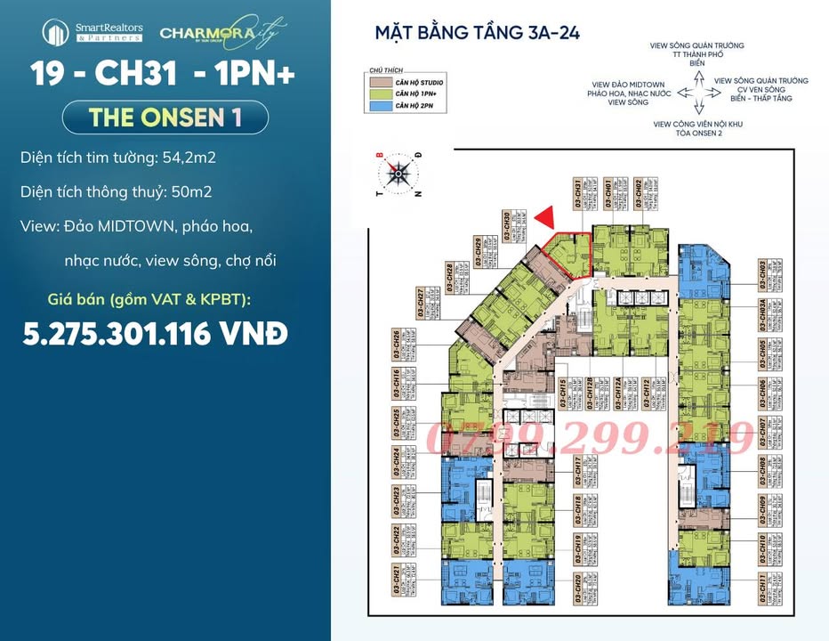 Căn hộ Charmora City Nha Trang 50m² giá thỏa thuận - Vừa rẻ vừa đẹp với view Pháo Hoa