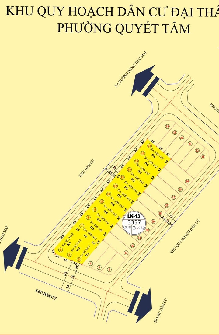 Đất thổ cư 105m² tại khu dân cư Đại Thắng, phường Quyết Tâm - Giá tốt, đầu tư sinh lời!