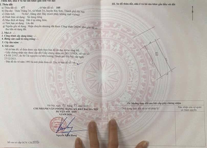 Đất kinh doanh Thắng Trí, Sóc Sơn 70m² giá 2.1 tỷ - Đầu tư sinh lời nhanh!