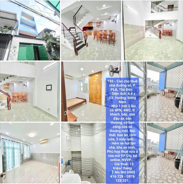 Nhà cho thuê đường Đường Số, Thủ Đức 57m² giá 13 triệu - Khu an ninh, tiện lợi cho VP và kinh doanh