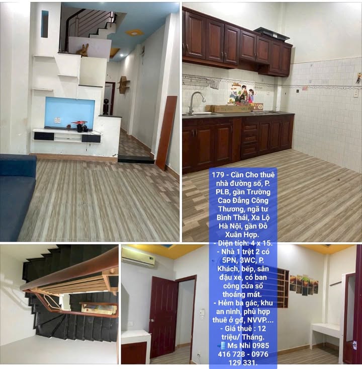 Cho thuê nhà phố Thủ Đức 60m² giá 12 triệu - Khu an ninh, gần trường Cao Đẳng Công Thương