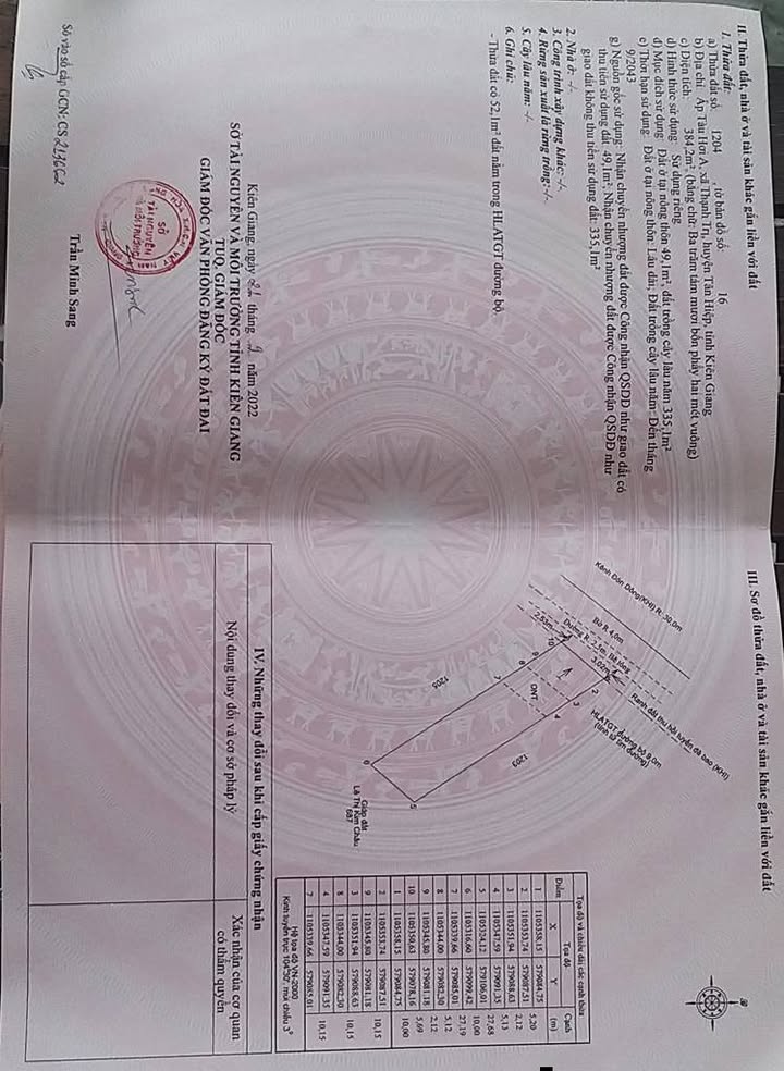 Đất thổ cư ấp Tàu Hơi A, xã Thạnh Trị, 420m² giá 410 triệu - Cơ hội đầu tư hấp dẫn!