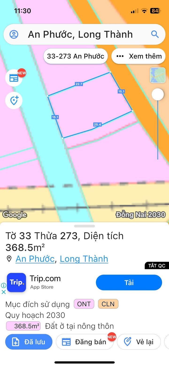 Đất thổ cư 368,5m² xã An Phước, huyện Long Thành - Đầu tư sinh lời trước Sân bay Long Thành!
