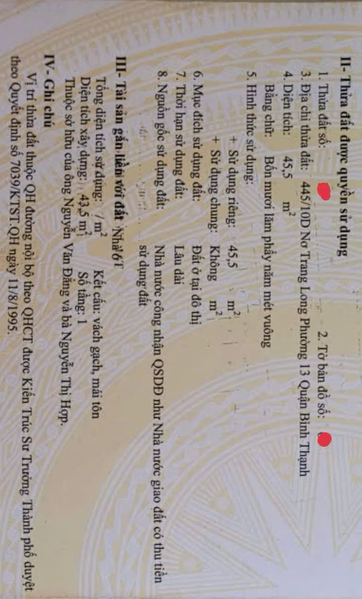 Nhà cấp 4 Nơ Trang Long, Bình Thạnh 45.5m² giá 4.6 tỷ - Chính chủ bán nhanh!