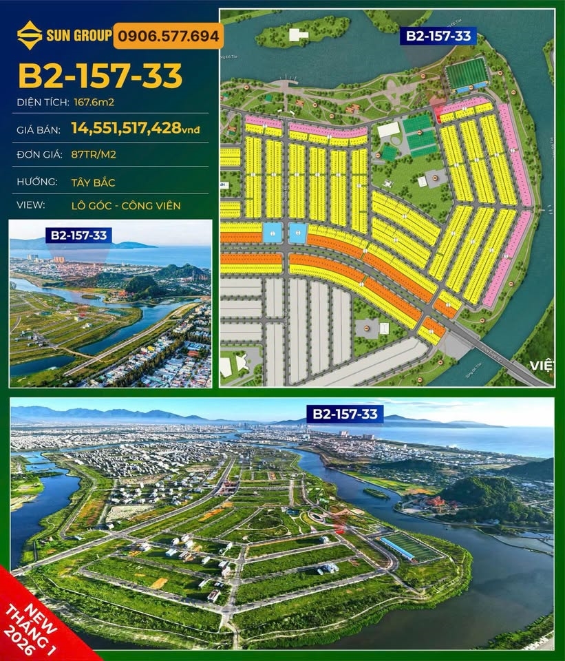 Lô góc Hòa Quý 167,6m² giá 14,55 tỷ - View công viên tuyệt đẹp!