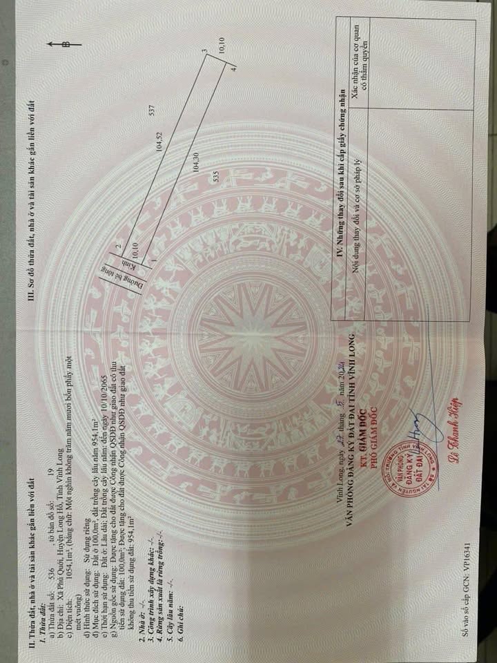 Đất nền Phú Quới, Long Hồ 1054m² - Giá thỏa thuận hấp dẫn!