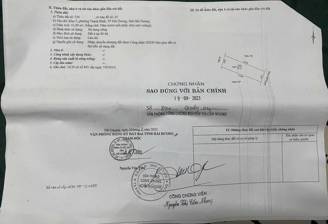 Đất nền mặt đường Vũ Hựu, Thanh Bình, Hải Dương 51.9m² giá 1.8 tỷ - Nở hậu, vị trí đắc địa!