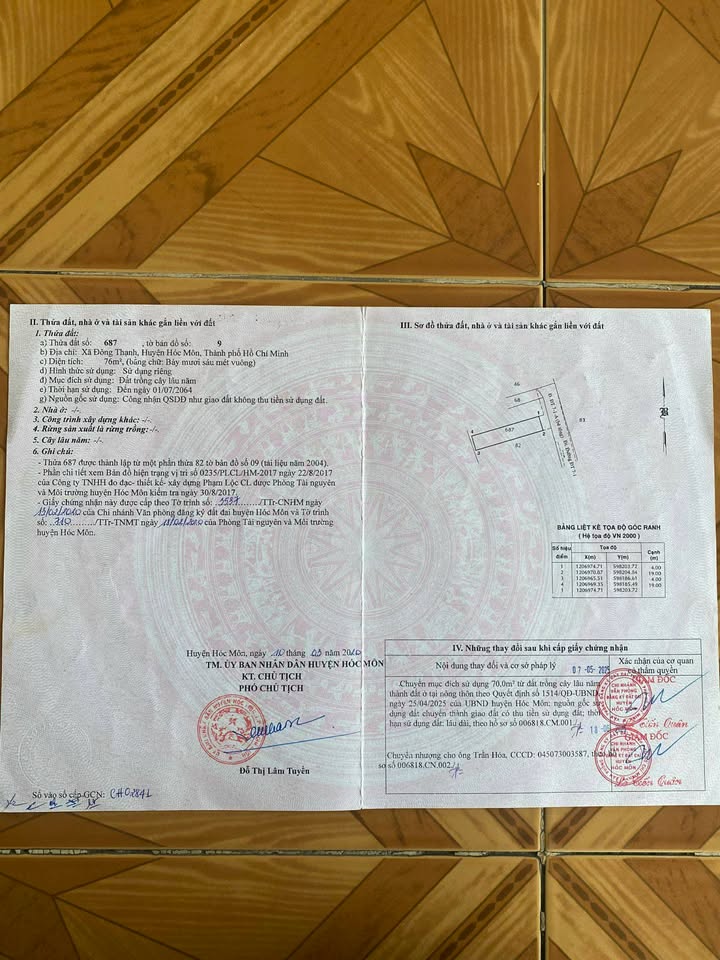 Đất thổ cư xã Đông Thạnh, Hóc Môn 76m² giá 2.35 tỷ - Cơ hội đầu tư tuyệt vời!