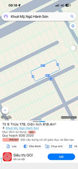 Đất nền Khuê Mỹ Đông 6 Đà Nẵng 962m² giá 96.25 tỷ - Đầu tư sinh lời hấp dẫn!