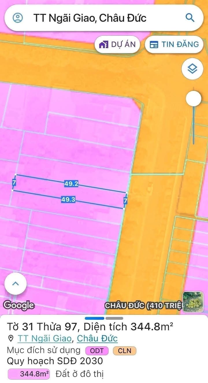 Mặt tiền đường Trần Hưng Đạo, thị trấn Ngãi Giao, 343m² giá 4.2 tỷ - Kinh doanh đắc địa!