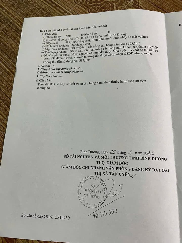 Đất nền Thái Hòa Tân Uyên 819m² giá 8 tỷ - Gặp chủ thương lượng trực tiếp!