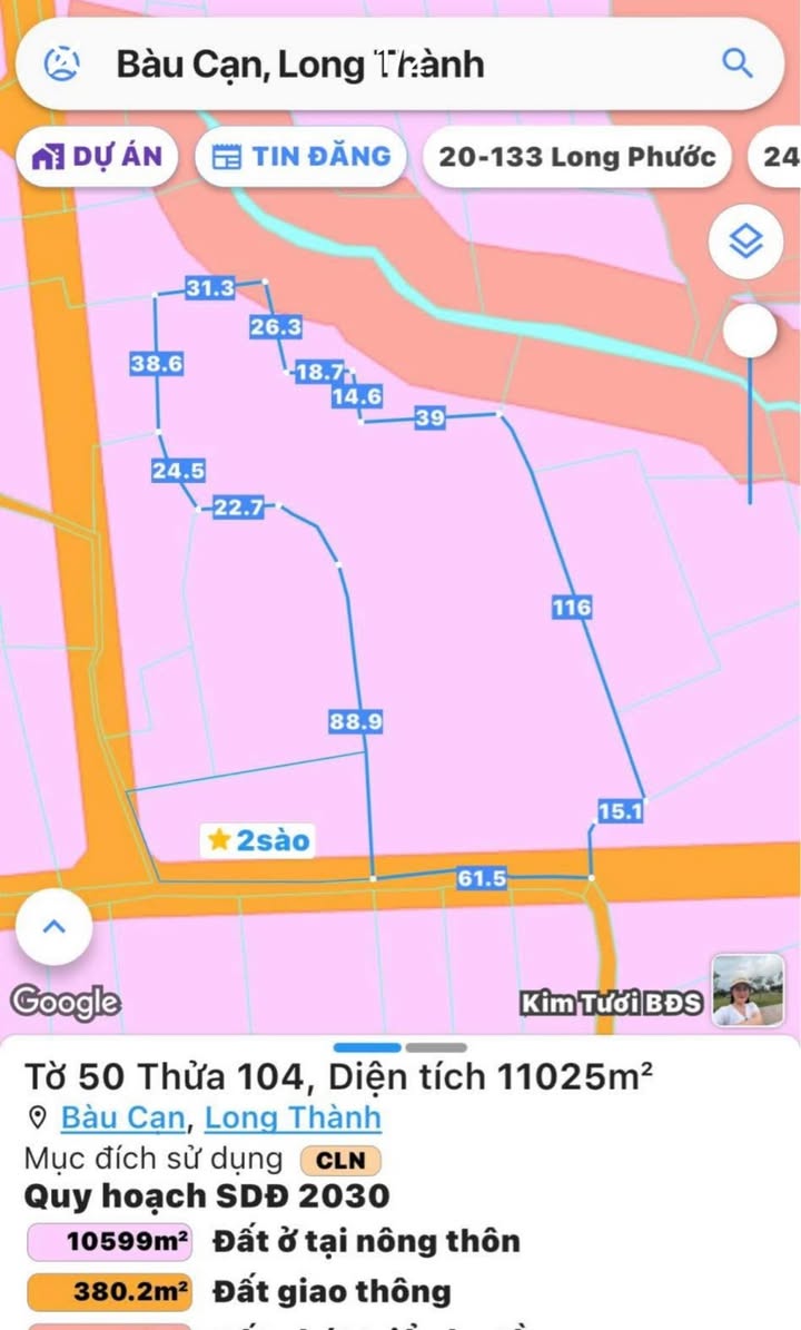 Đất Bàu Cạn Long Thành 3600m² giá 2.88 tỷ - Cơ hội đầu tư hấp dẫn!