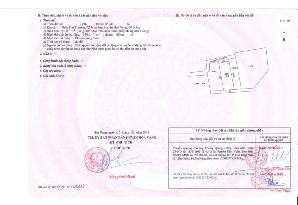 Đất thổ cư Hòa Sơn, Hòa Vang 150m² giá 1.2 tỷ - Cơ hội đầu tư tuyệt vời!