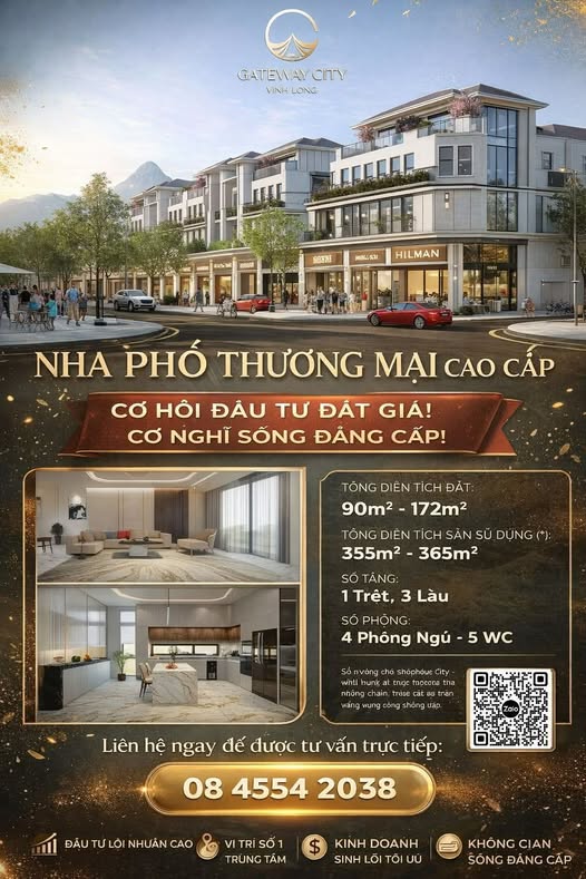 Shophouse Gateway City Vĩnh Long 90m² - Đầu tư sinh lời tối ưu!