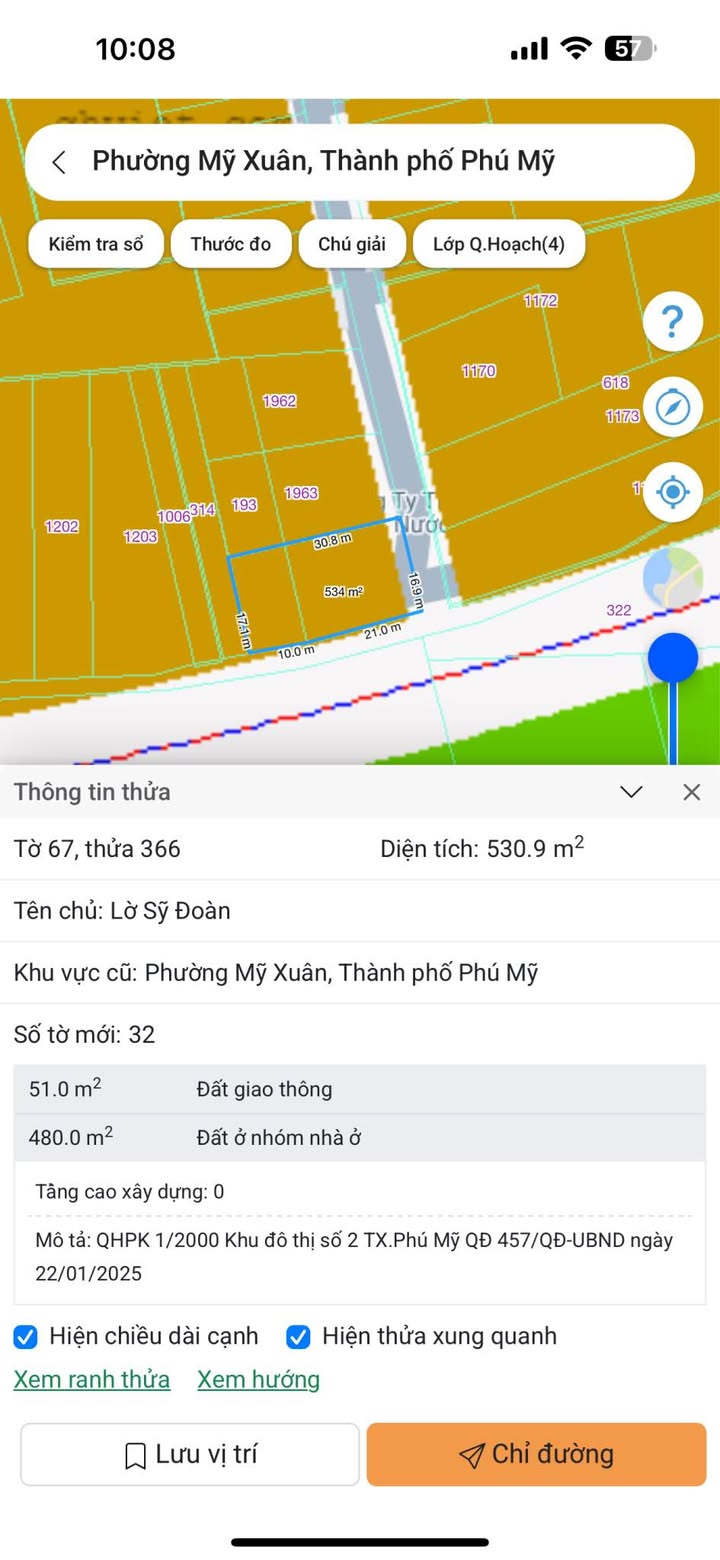Đất nền liền kề Mỹ Xuân Phú Mỹ 479m² - Cơ hội đầu tư sinh lời cao!