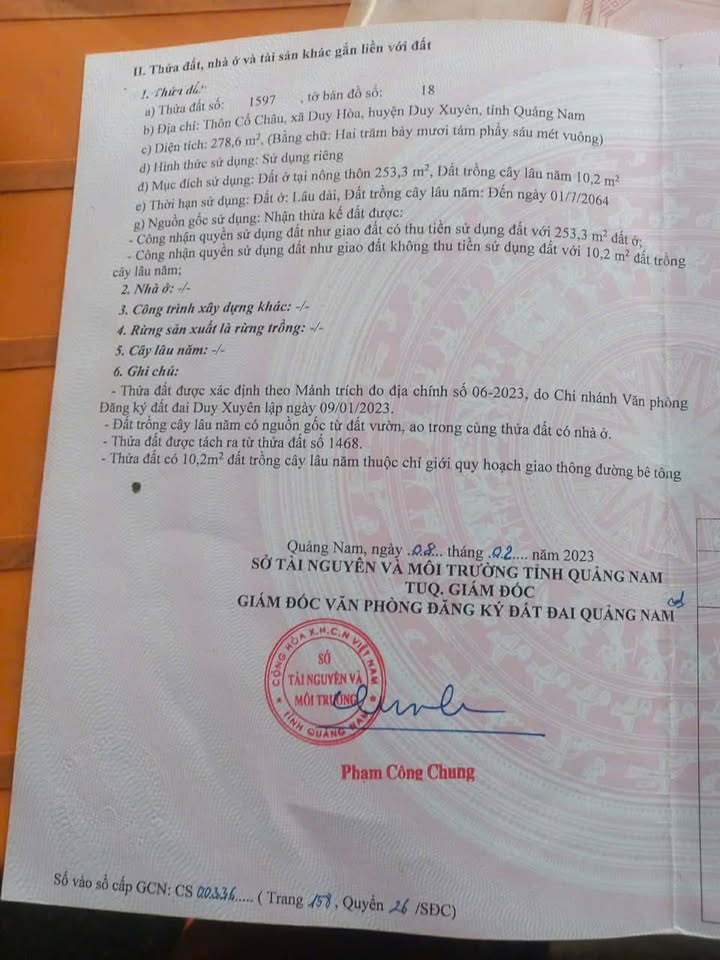 Đất ở Duy Hòa Duy Xuyên 300m² giá 450 triệu - Cơ hội đầu tư lý tưởng!