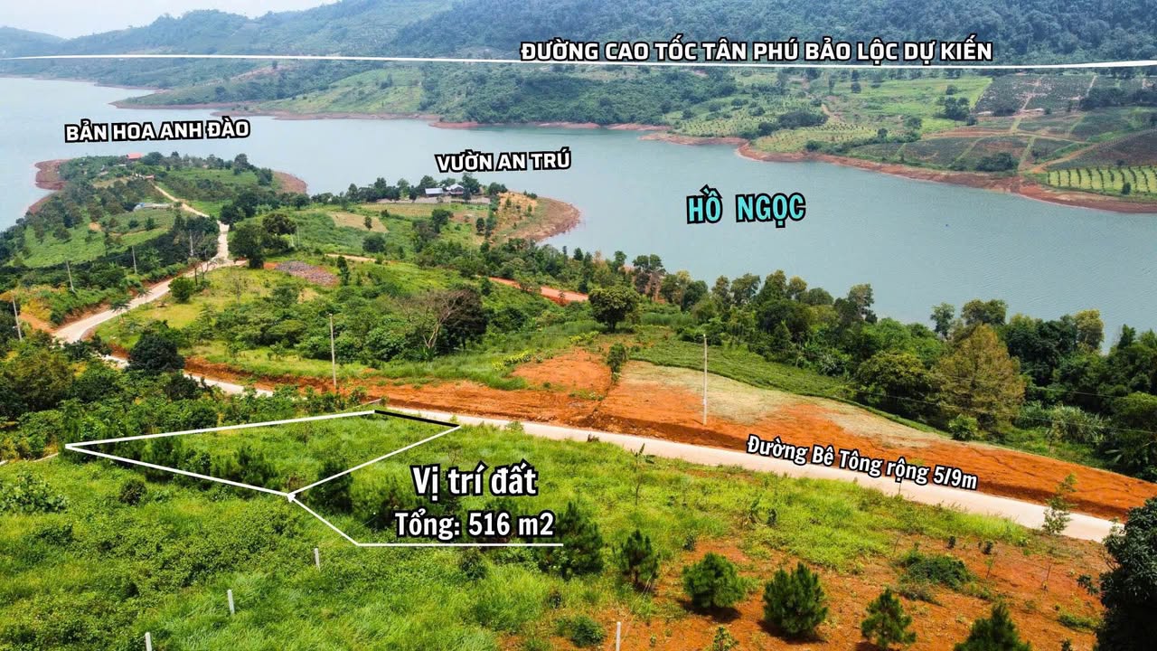 Đất Lộc Tân Bảo Lâm 516m² giá 2.1 tỷ - View Hồ Ngọc Lộc tuyệt đẹp!