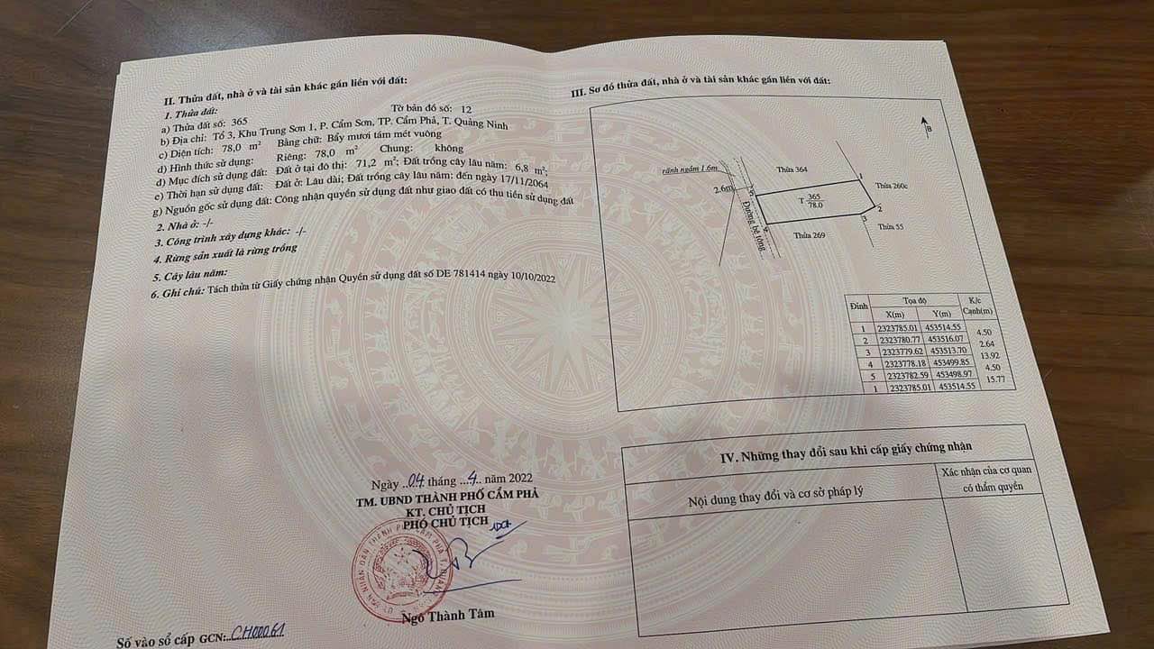 Đất nền Cẩm Sơn, Cẩm Phả 78m² - Giá tốt, ô tô vào tận nơi!