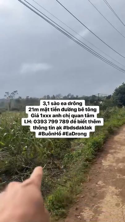 Đất nền Ea Drông 3600m² giá 1 tỷ - Mặt tiền đường bê tông thuận lợi!