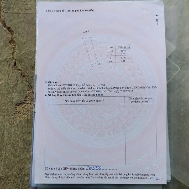 Đất nền chính chủ Phúc Yên 100m² giá 2 tỷ - Sổ hồng đầy đủ!