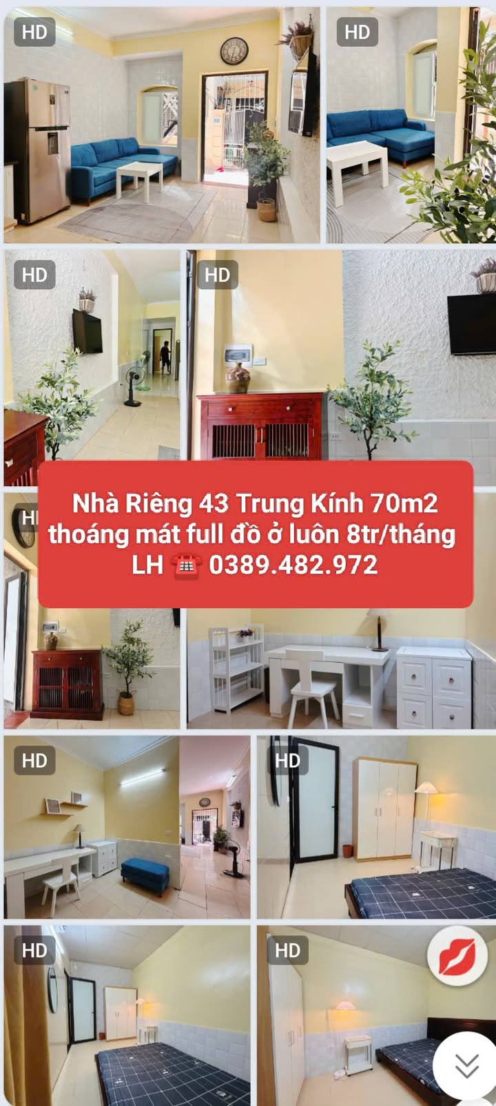 Nhà riêng cho thuê Ngõ 43 Trung Kính, Cầu Giấy 70m² - Đầy đủ tiện nghi, chỉ việc xách vali vào ở!
