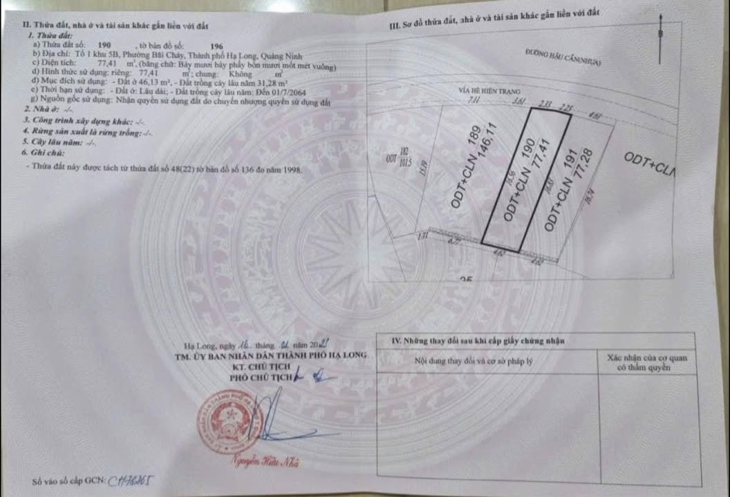 Đất mặt đường Hậu Cần Bãi Cháy 77m² giá 4,5 tỷ - Vừa ở vừa kinh doanh tốt!