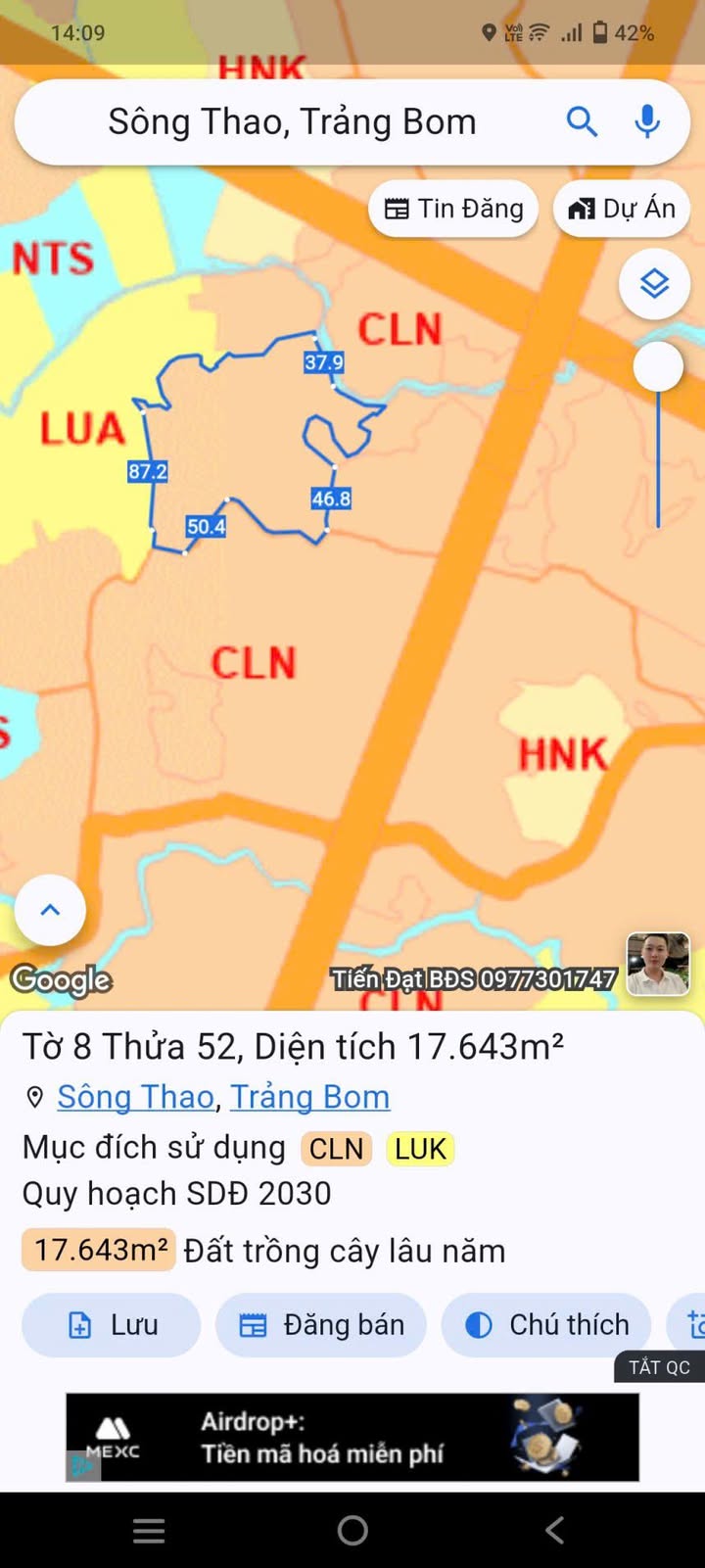 Đất nền Bàu Hàm Trảng Bom 1260m² giá 1.26 tỷ - Cơ hội đầu tư sinh lời!