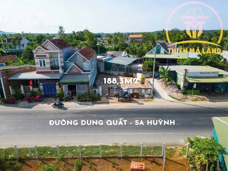 Đất mặt tiền 188m² - Lô góc 2 mặt tiền - Đường Sa Huỳnh, xã Tịnh Hoà