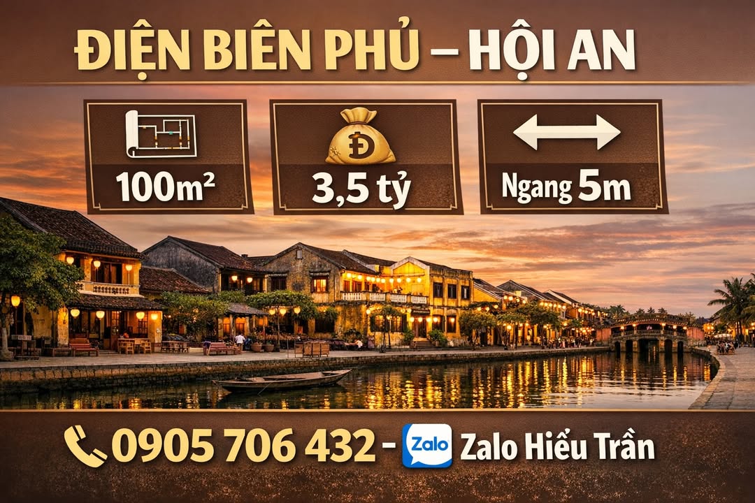 Nhà riêng Đường Điện Biên Phủ, Hội An 100m² giá 3.5 tỷ - Đầu tư sinh lời lý tưởng!