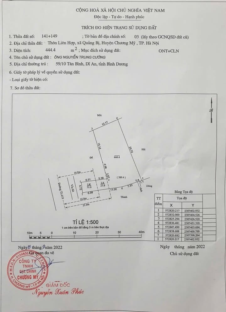 Đất nền xã Quảng Bị, Chương Mỹ 425m² - Chính chủ cần bán gấp!
