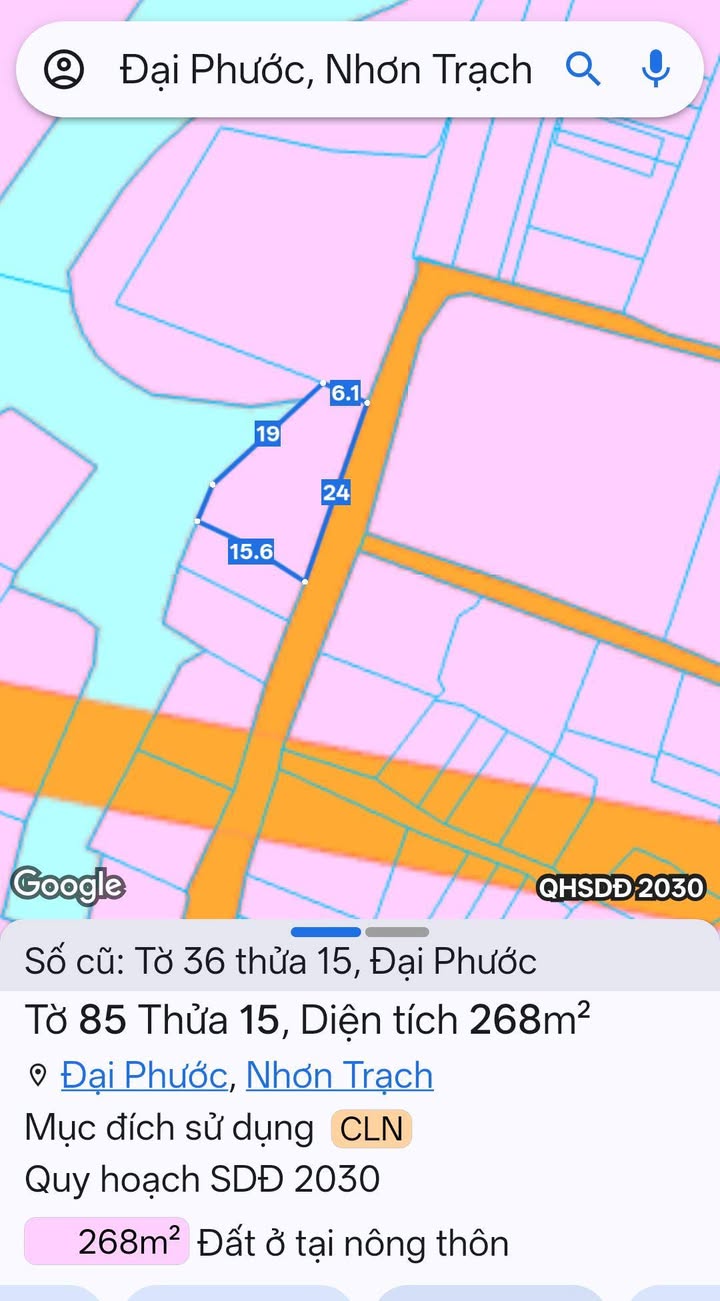 Đất nền Đại Phước Nhơn Trạch 268m² - Giá đầu tư hấp dẫn!