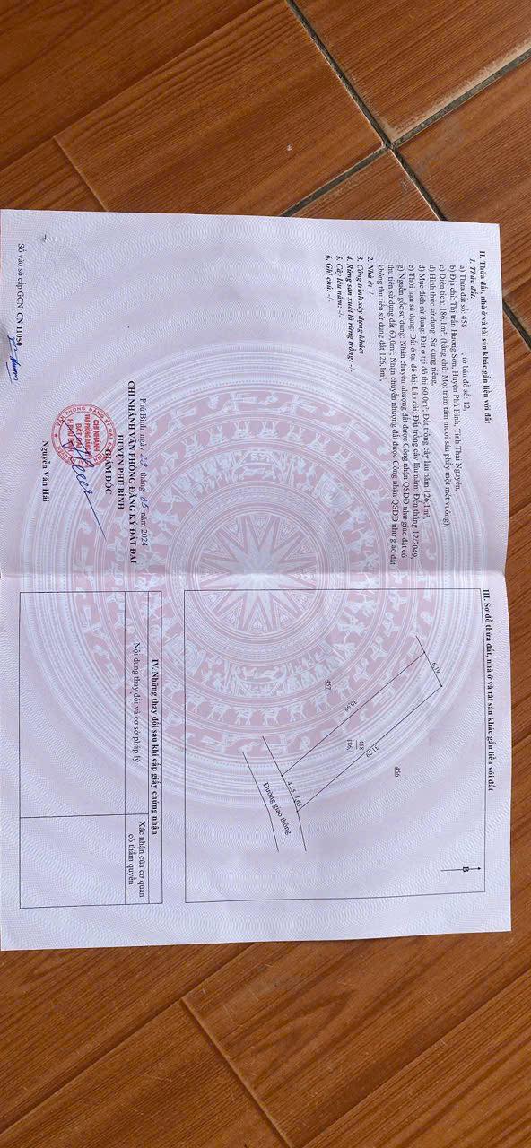 Đất nền tại thị trấn Hương Sơn Thái Nguyên 186m² - Cơ hội đầu tư hấp dẫn!