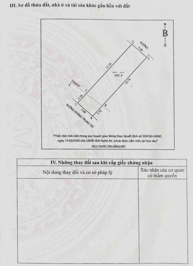 Nhà mặt tiền Hoàng Trọng Trì, TP Vinh 101m² giá 6 tỷ - Vị trí kinh doanh lý tưởng!