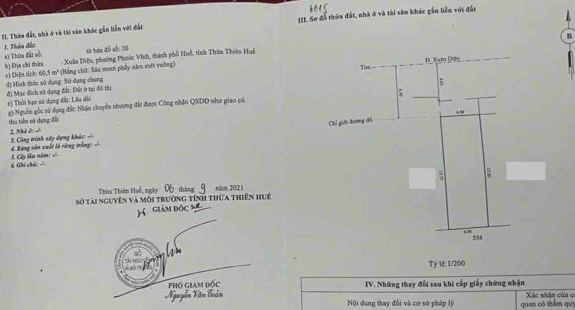 Bán mặt tiền đường Xuân Diệu, phường Trường An, 60m² giá 3.3 tỷ - Chính chủ, không lộ giới!