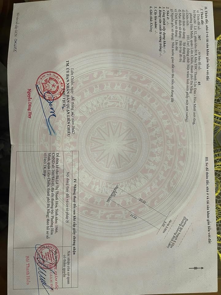 Bán lô đất đẹp 101m² tại Đà Nẵng - Mặt tiền đường Dương Bích Liên, giá 6 tỷ - Thương lượng