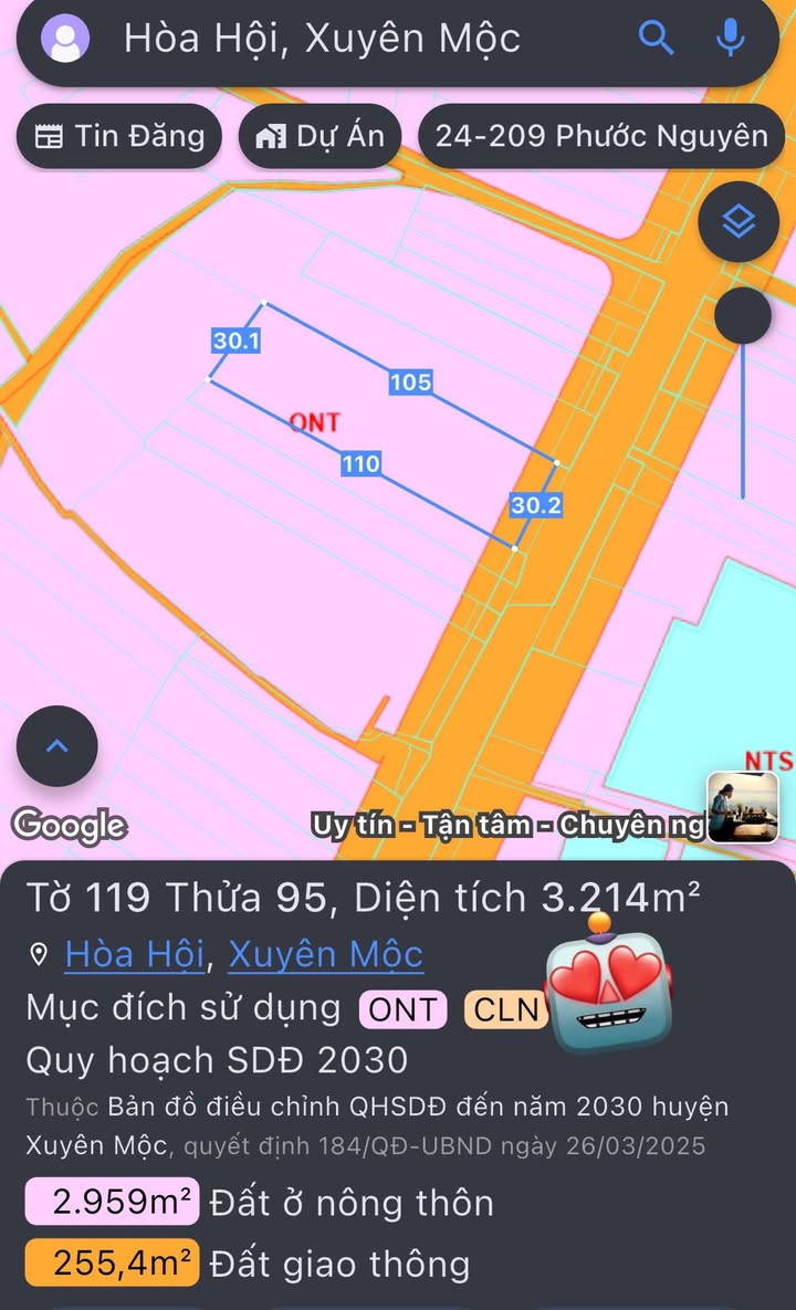 Đất nền đường 329, xã Hoà Hội, huyện Xuyên Mộc, 3214m² - Tiềm năng sinh lời cao!