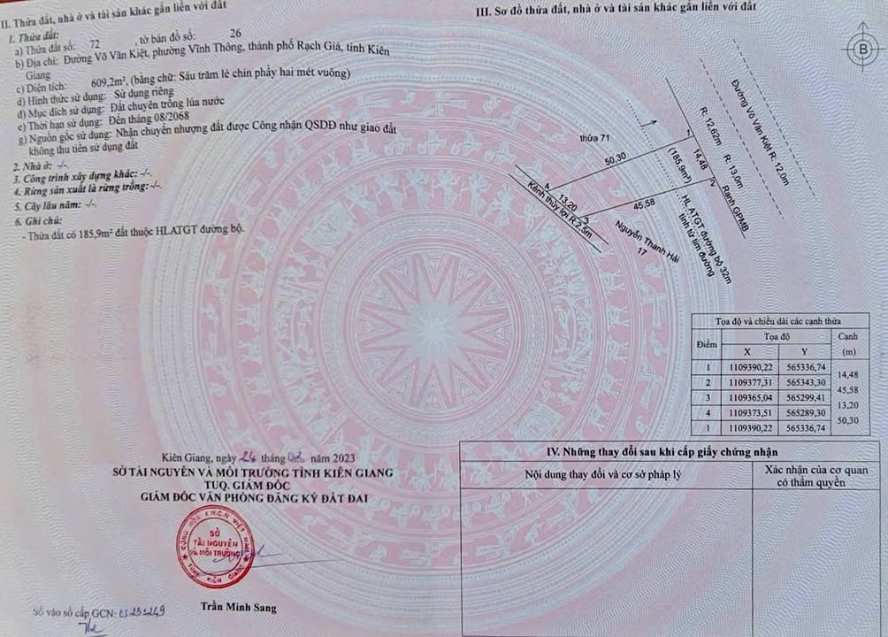 Đất mặt tiền Võ Văn Kiệt, Rạch Giá 1233m² - Cơ hội đầu tư sinh lời!