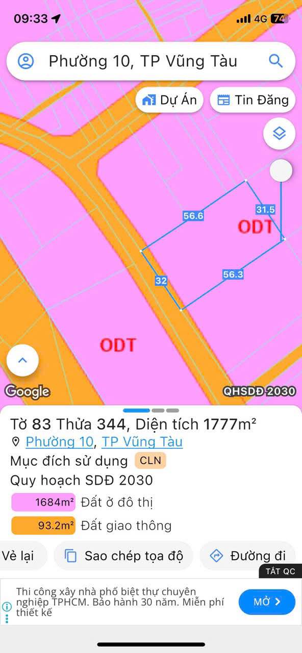 Đất nông nghiệp P.10 Vũng Tàu 1.767m² giá 17 triệu/m² - Đầu tư sinh lời ngay!