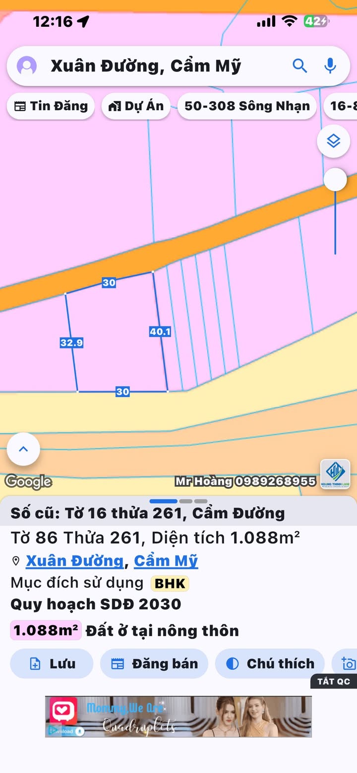 Đất nền Cẩm Đường Long Thành 360m² - Đường nhựa, gần sân bay!