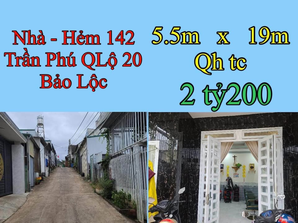 Nhà riêng hẻm 142 Trần Phú, Bảo Lộc 107.25m² giá 2.2 tỷ - Nơi an cư lý tưởng!